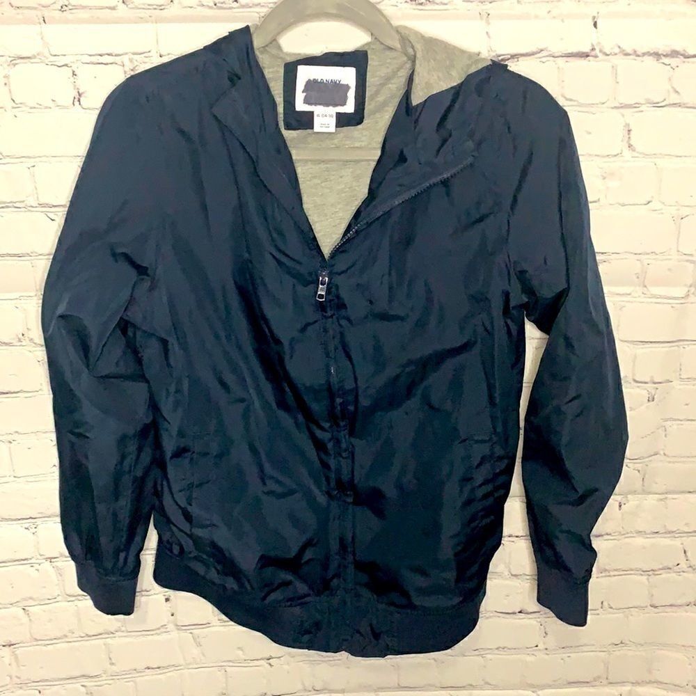 Old Navy Boys Hooded Zip Jacket Navy Blue - 14-16